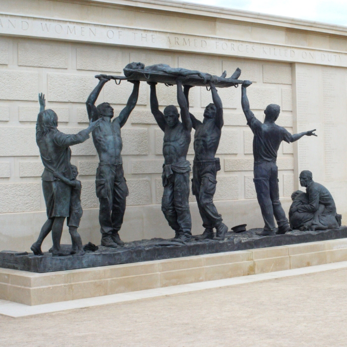Sculpted figures at the Armed Forces Memorial