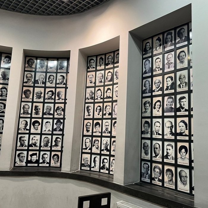 Portrait photographs displayed at Oskar Schindler's Factory Museum