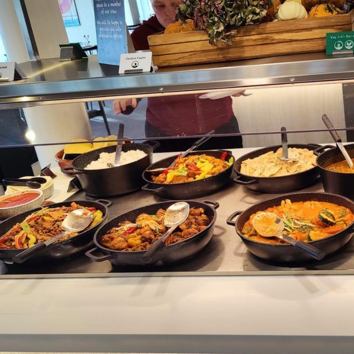 Selection of dishes at the DFDS onboard buffet