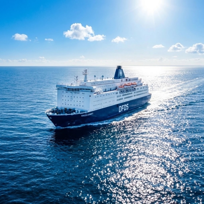 DFDS cruise ferry sailing at sea